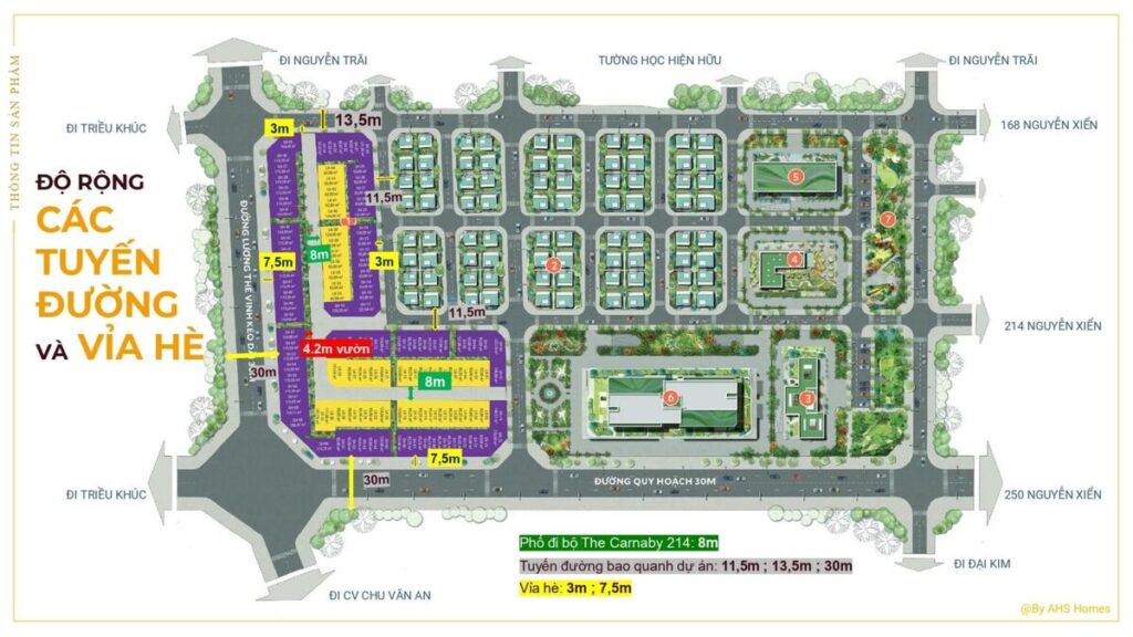 Mặt bằng phân lô dự án Rue De Charme 214 Nguyễn Xiển