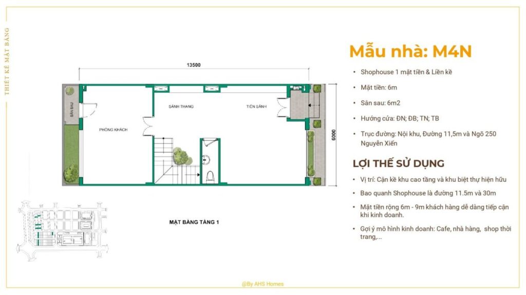 Mặt bằng shophouse Rue De Charme