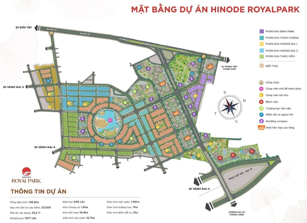 Mặt bằng tổng thể Hinode Royal Park Kim Chung Di Trạch