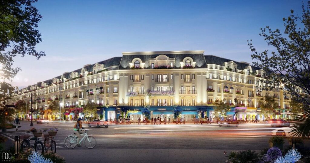 Phối cảnh shophouse dự án Rue Charme Hạ Đình