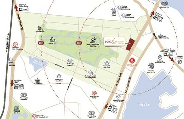 Vị trí dự án Udic Westlake Tây Hồ
